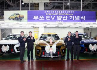 KG 모빌리티, 국내 최초 전기 픽업 ‘무쏘 EV’ 양산 기념식 개최
