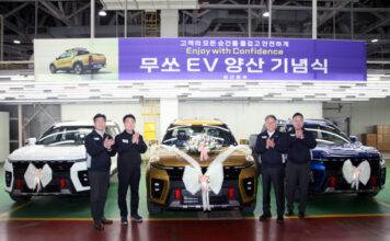 KG 모빌리티, 국내 최초 전기 픽업 ‘무쏘 EV’ 양산 기념식 개최