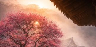 봄을 알리는 전령, 홍매화가 한창이다.