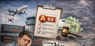 국토부 항공서비스 평가는 ‘우수’, 지연·결항 속 승객 불안은 여전 항공 지연과 결항으로 불안해하는 승객과 공항 전광판, 정비 중인 항공기를 담은 기사 대표 이미지