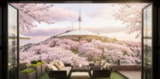 남산의 봄을 ‘직관’하다… 그랜드 하얏트 서울, 야외 테라스 ‘갤러리 파티오’ 10일 개장 그랜드 하얏트 서울 갤러리 파티오 야외 테라스 벚꽃 Namsan Seoul Tower 남산 벚꽃 뷰 이미지