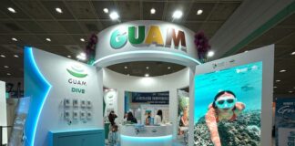 괌 관광의 승부수 ‘액티브 웰니스’, 익숙함 깨고 제2의 전성기 연다 SPOEX 괌정부관광청 부스 전경