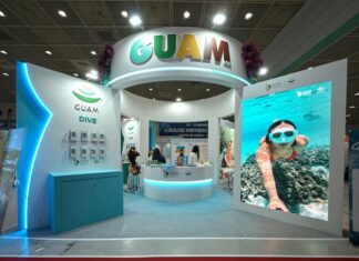 괌 관광의 승부수 ‘액티브 웰니스’, 익숙함 깨고 제2의 전성기 연다 SPOEX 괌정부관광청 부스 전경