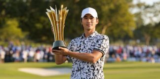 오승택, KPGA 파운더스컵 첫 우승…14번 홀 벙커 버디로 정상 오승택 KPGA 파운더스컵 첫 우승 트로피 세리머니 참고사진 기반 생성 이미지
